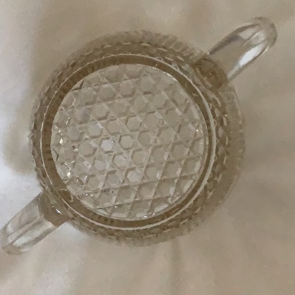 Vintage USGlass Manhattan Pattern Gold  Scalloped Rim Sugar Bowl - Picture 5 of 6